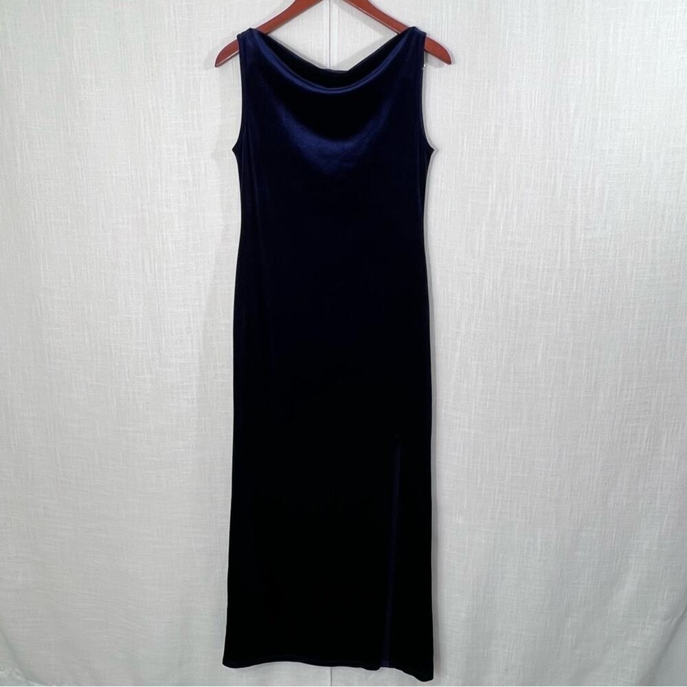 Nobody's Child Camile Velvet Midi Dress Ink Blue Size 6 - Picture 6 of 12